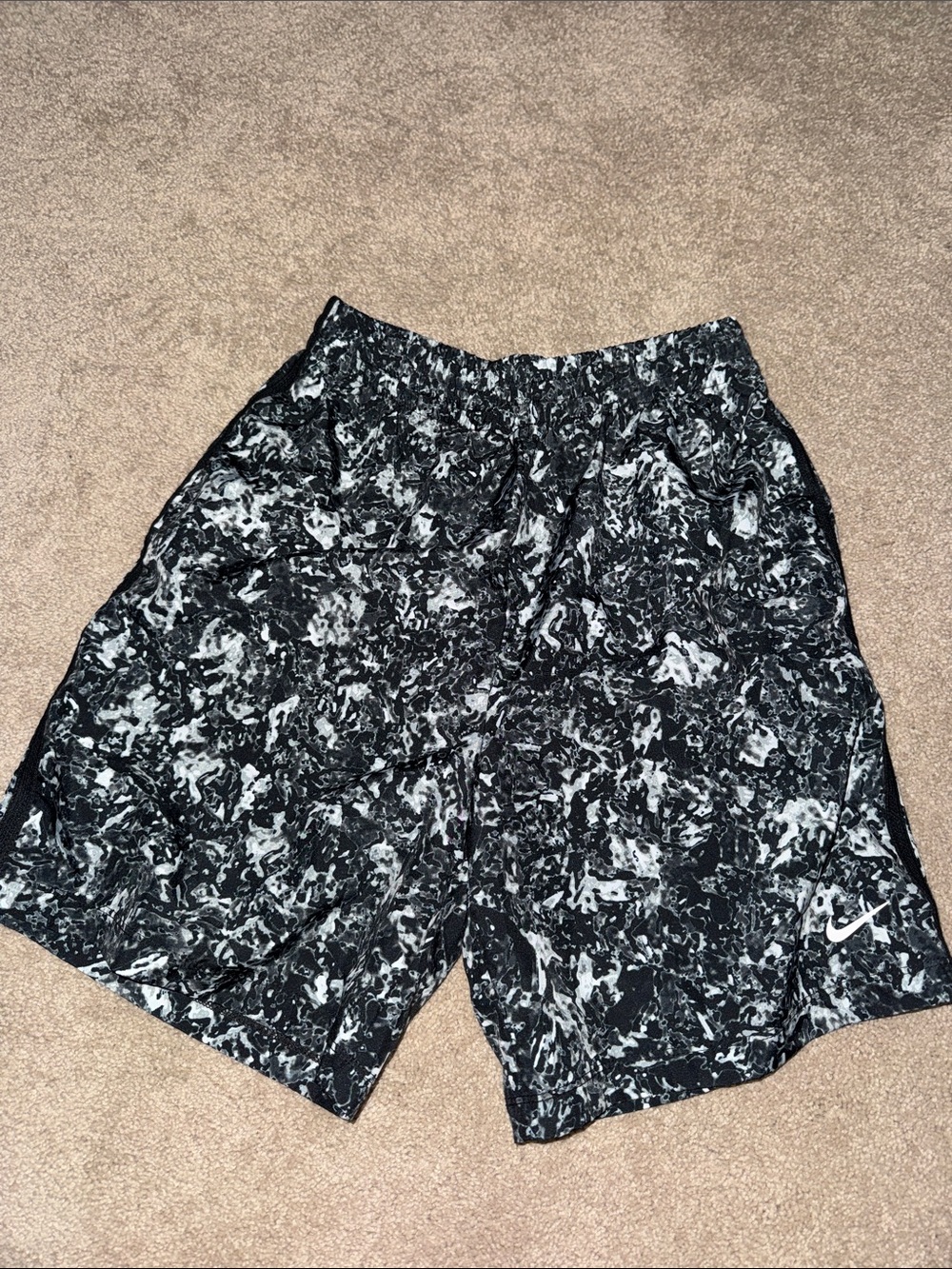 Nike Black & White Marble Athletic Shorts